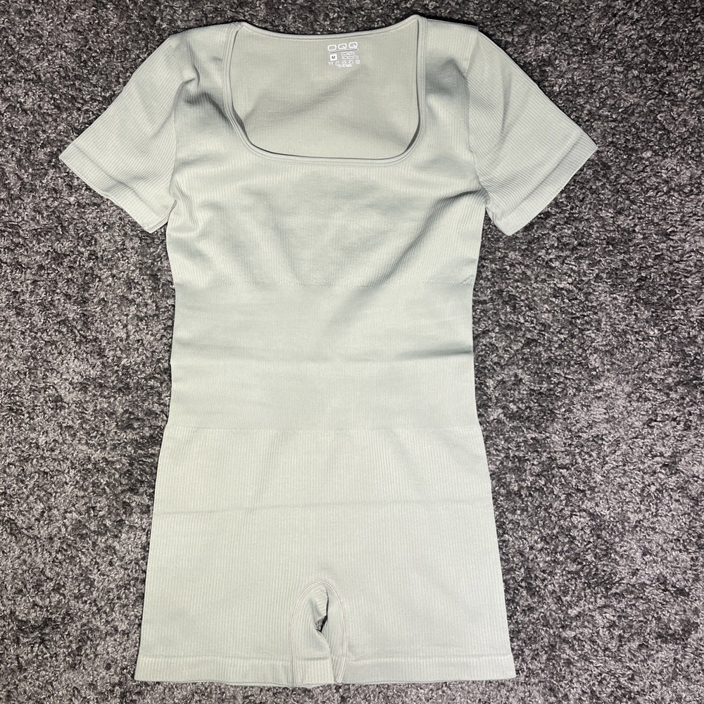 OQQ Yoga Romper M Green Tummy‎ Control Stretch Fabric New